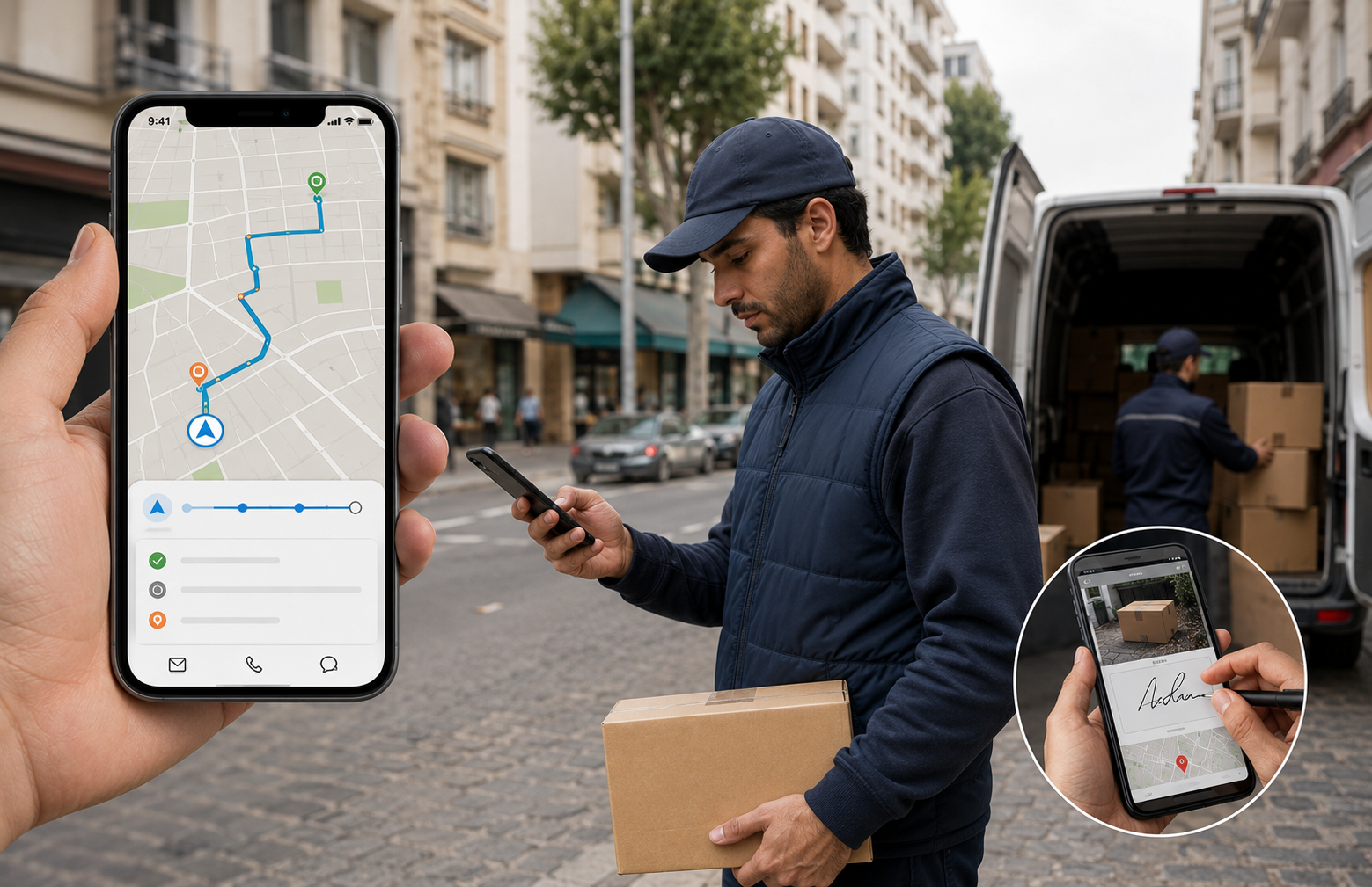 Application mobile livreur GPS Maroc