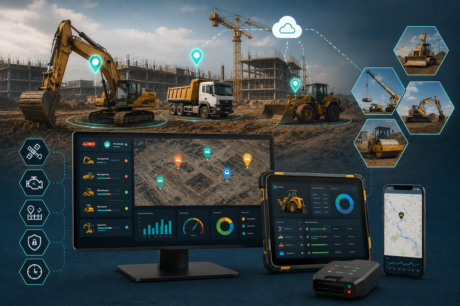 GPS engins de chantier BTP Maroc