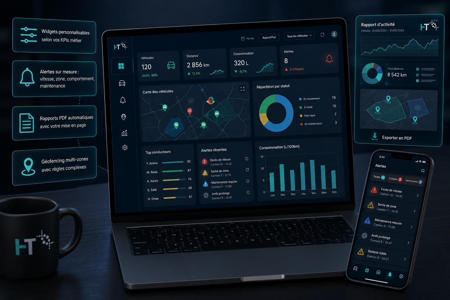 Configuration dashboard GPS personnalisé Maroc