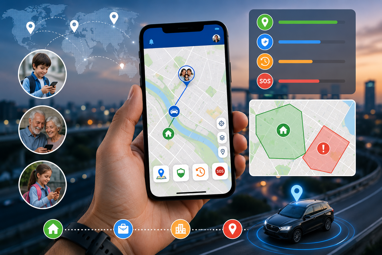 Application famille suivi GPS Maroc