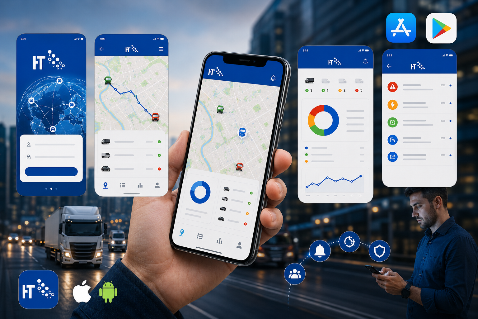 Application mobile gestion flotte GPS